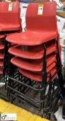 6 tubular framed plastic Stacking Chairs, red