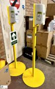 2 stand mounted Hand Sanitiser Stations