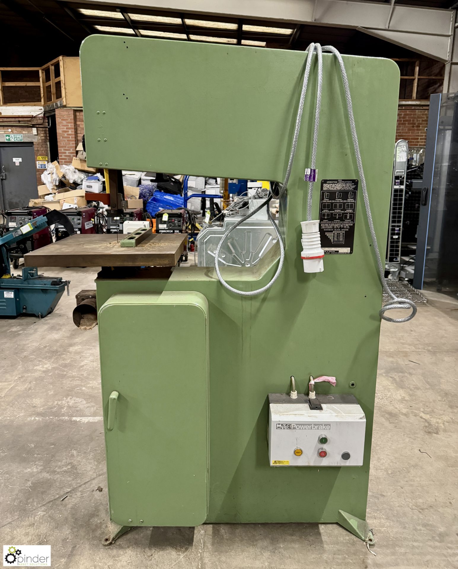 Startrite 24-S-5 vertical Bandsaw, 415volts, 600mm throat, serial number 27011, with MTE power - Image 4 of 8