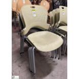 4 tubular framed plastic stackable Café Chairs