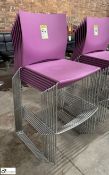 7 chrome framed high Bar Stools, pink