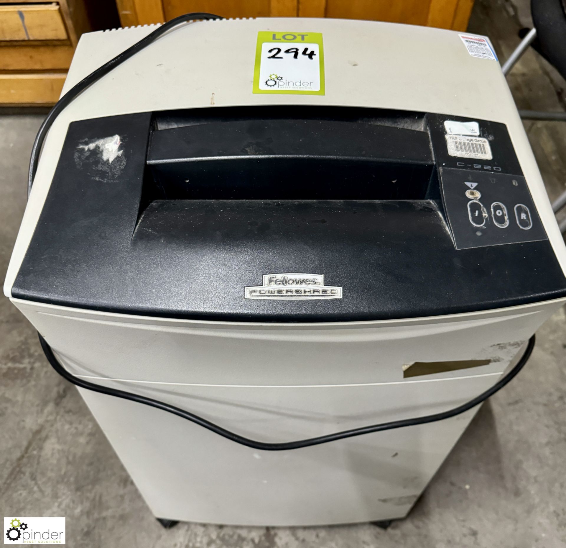 Fellowes Powershred Paper Shredder, 240volts - Image 2 of 3