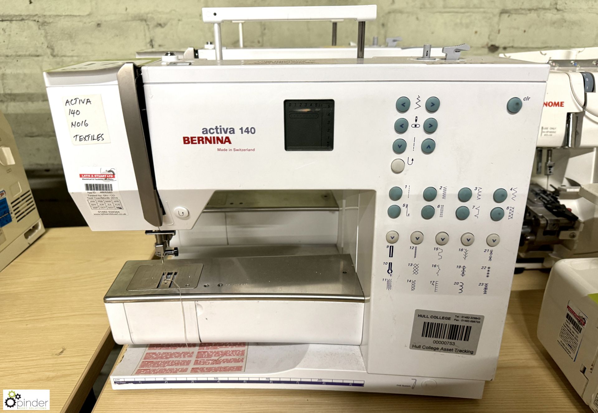 Bermina Activa 140 Programmable Domestic Lockstitch Sewing Machine, 240volts (no power leads or foot