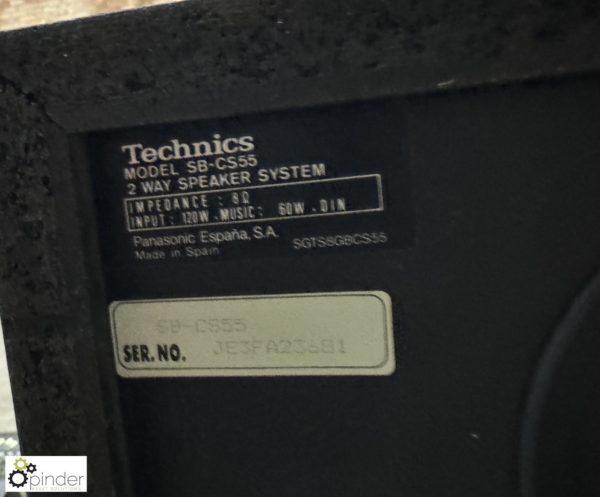 Pair Technics SB-CS 55 Speakers - Image 2 of 3
