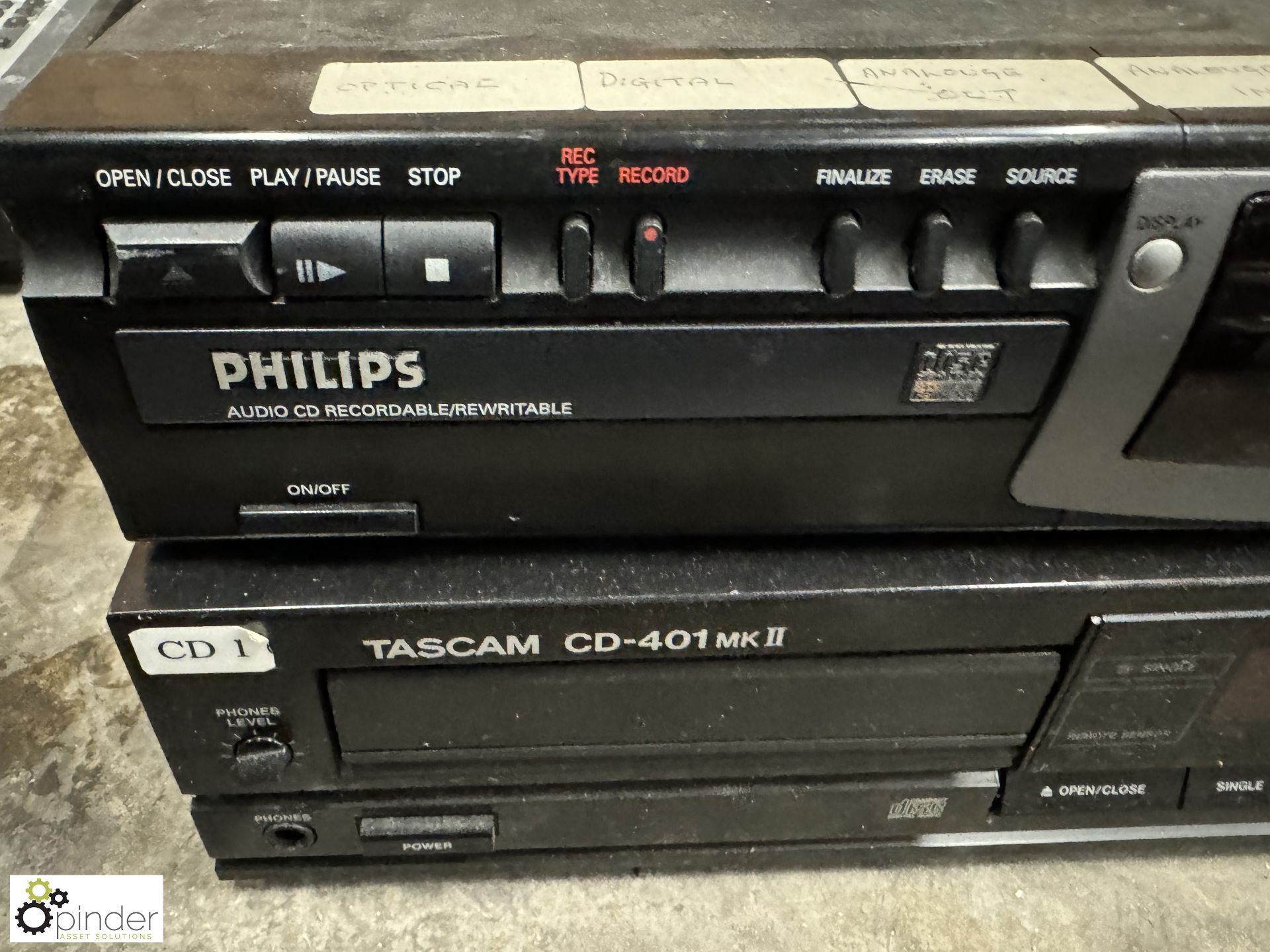 Philips CD Recorder and Tascam CD-401 MKII CD Deck - Image 2 of 4