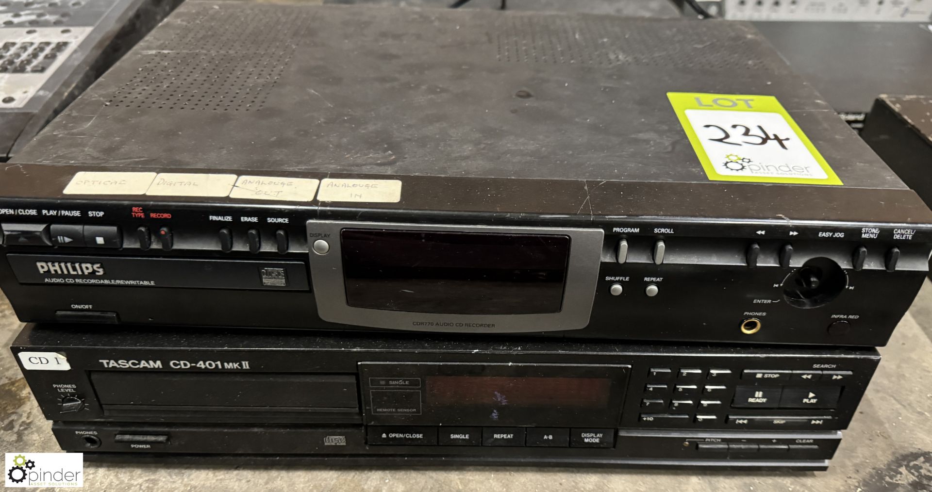 Philips CD Recorder and Tascam CD-401 MKII CD Deck