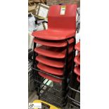6 tubular framed plastic Stacking Chairs, red
