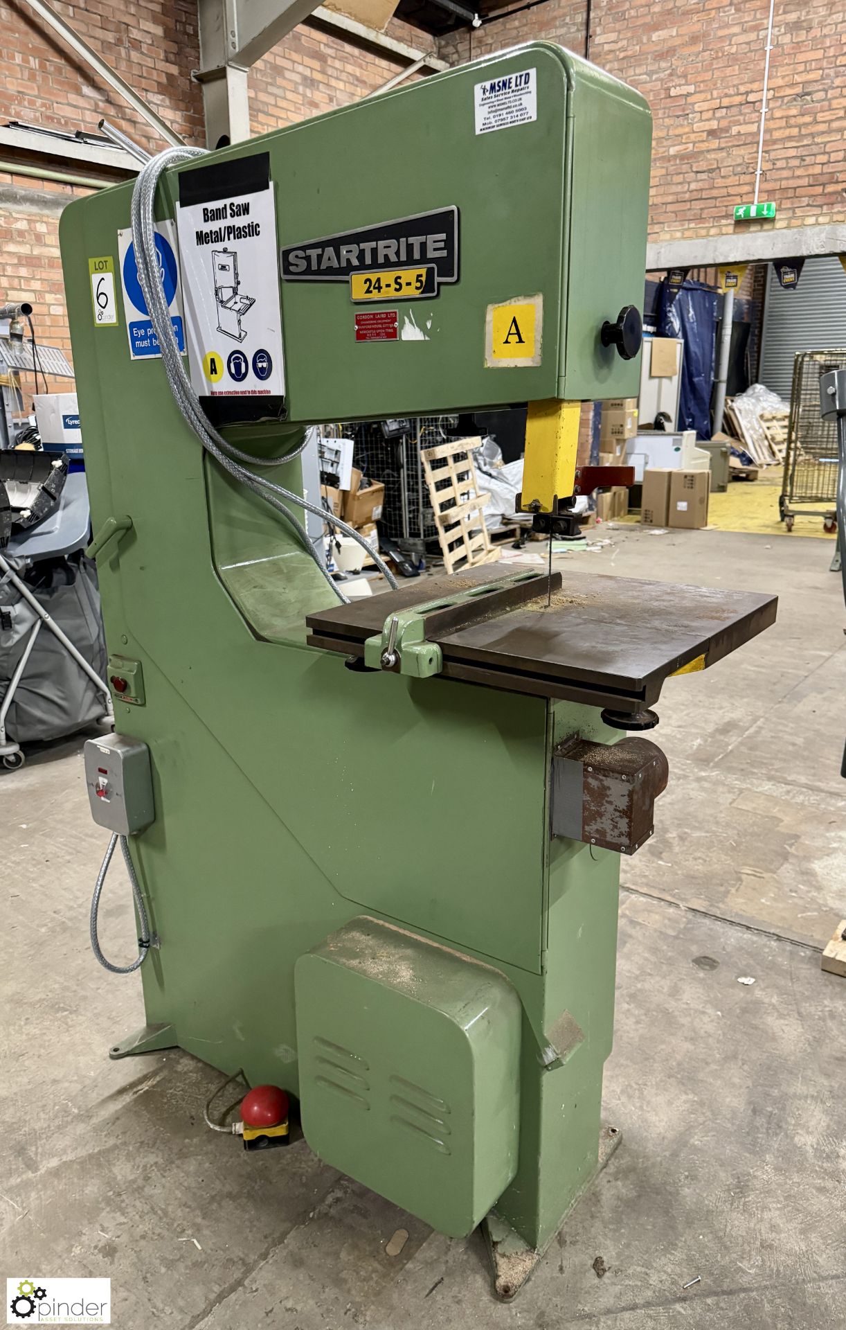 Startrite 24-S-5 vertical Bandsaw, 415volts, 600mm throat, serial number 27011, with MTE power