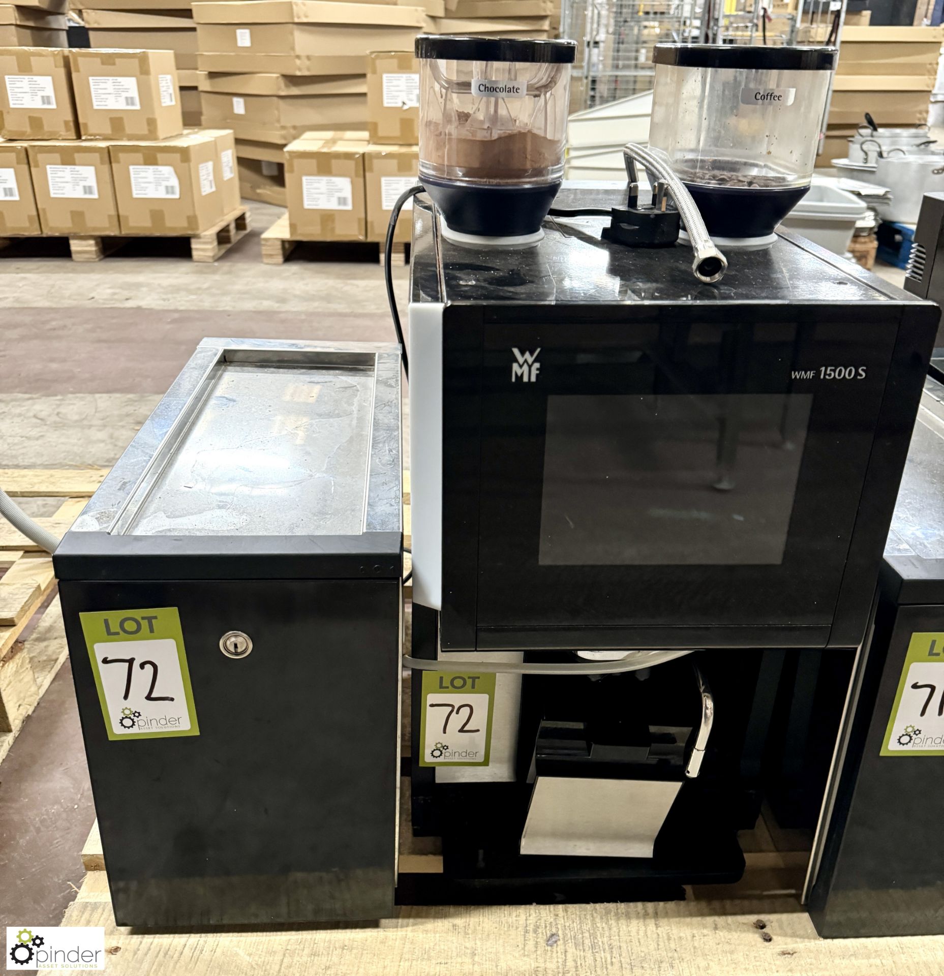 WMF 1500S Coffee and Hot Chocolate Machine, 240volts, with milk fridge