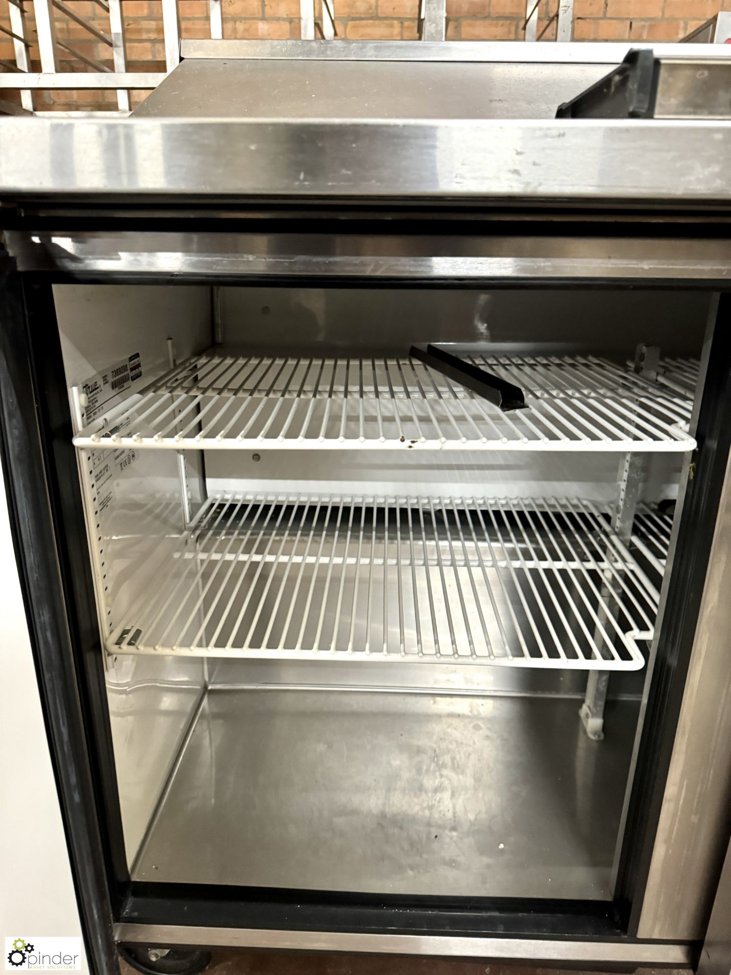True TSSU-72-18 stainless steel mobile 3-door Chilled Prep Table, 1840mm x 770mm x 1100mm max, - Image 6 of 8