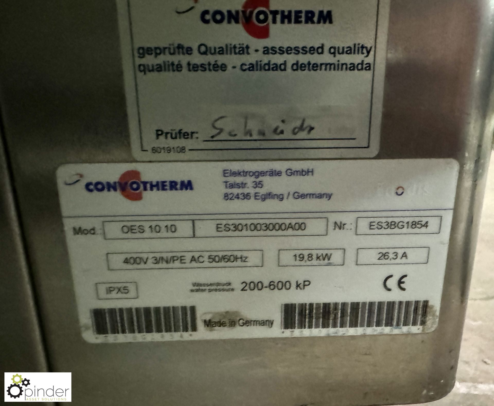 Convotherm OES 1010 Combi Oven, 940mm x 810mm x 1100mm, 415volts, no control panel front, with - Image 5 of 7