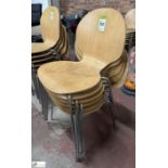 6 chrome framed beech effect stackable Café Chairs