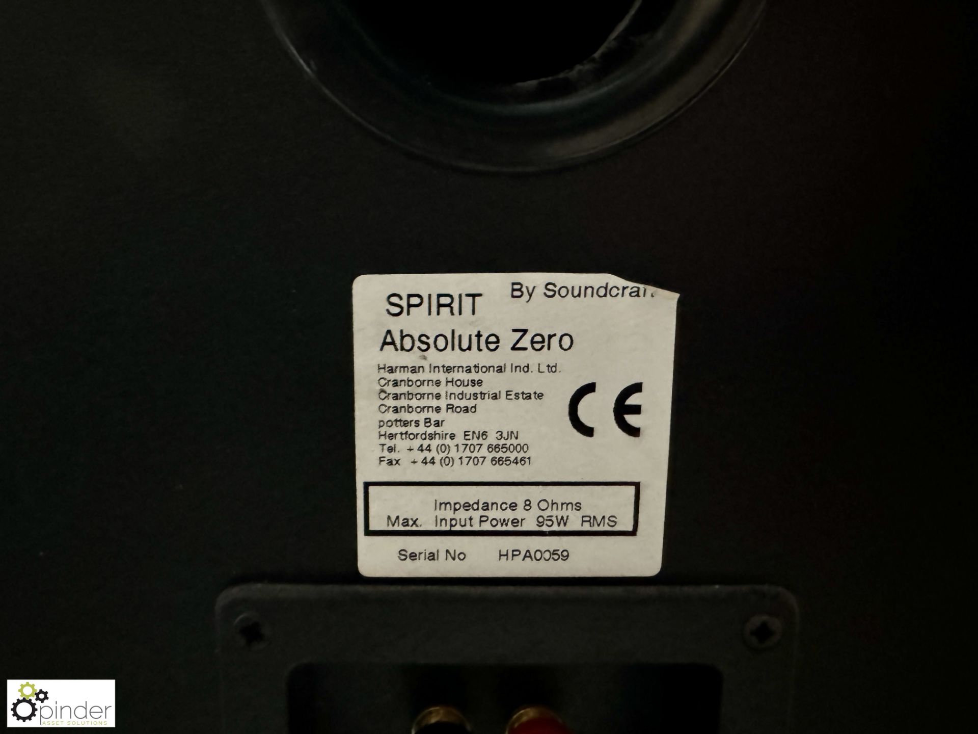 Pair Soundcraft Spirit Absolute Zero Speakers, 95watts - Image 3 of 4
