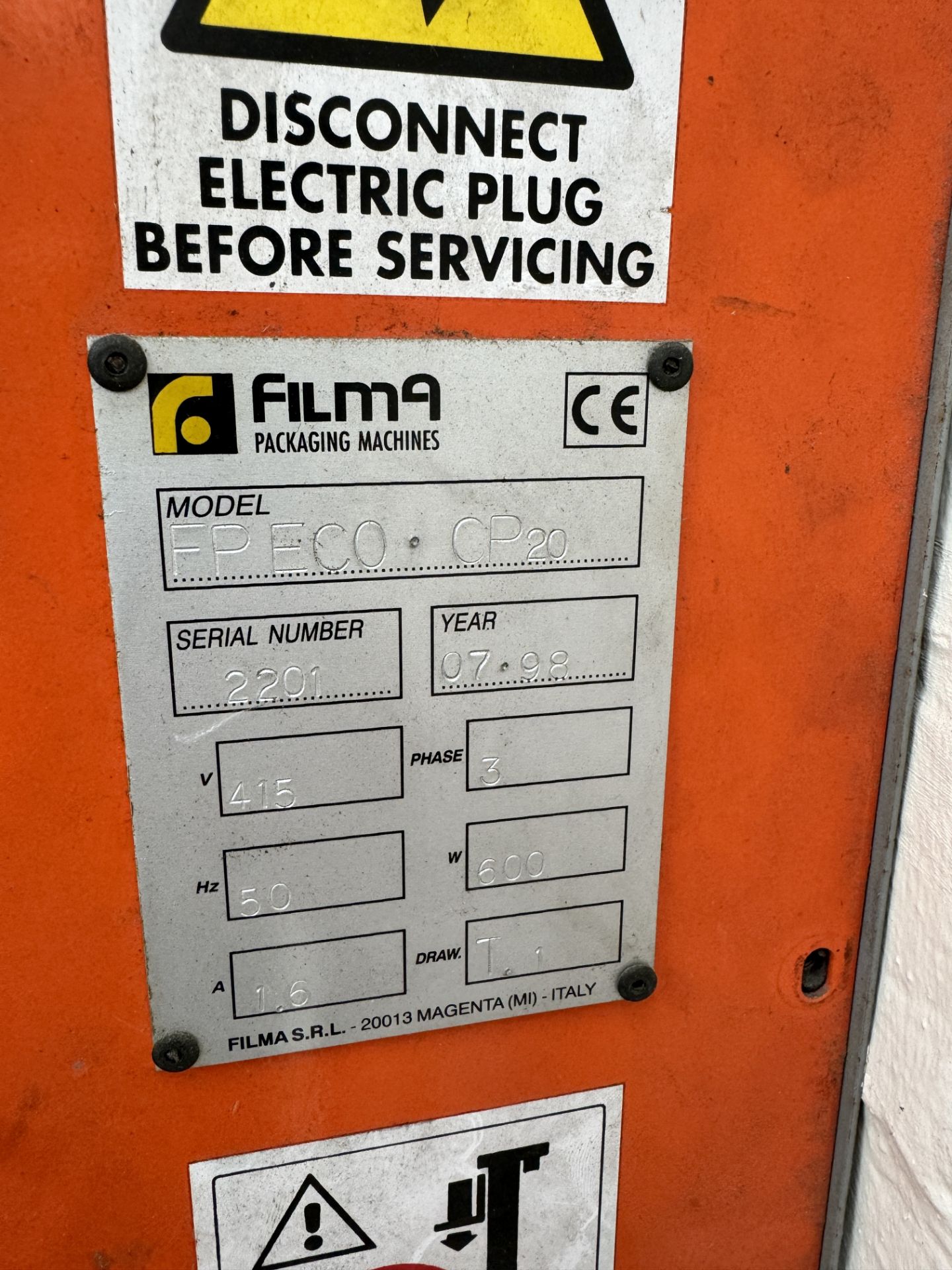 Film9 FPEC CP20 auto Pallet Wrapper, 415volts, serial number 2201 (please note this lot is located - Bild 5 aus 5