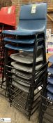 8 tubular framed plastic Stacking Chairs