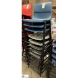 8 tubular framed plastic Stacking Chairs