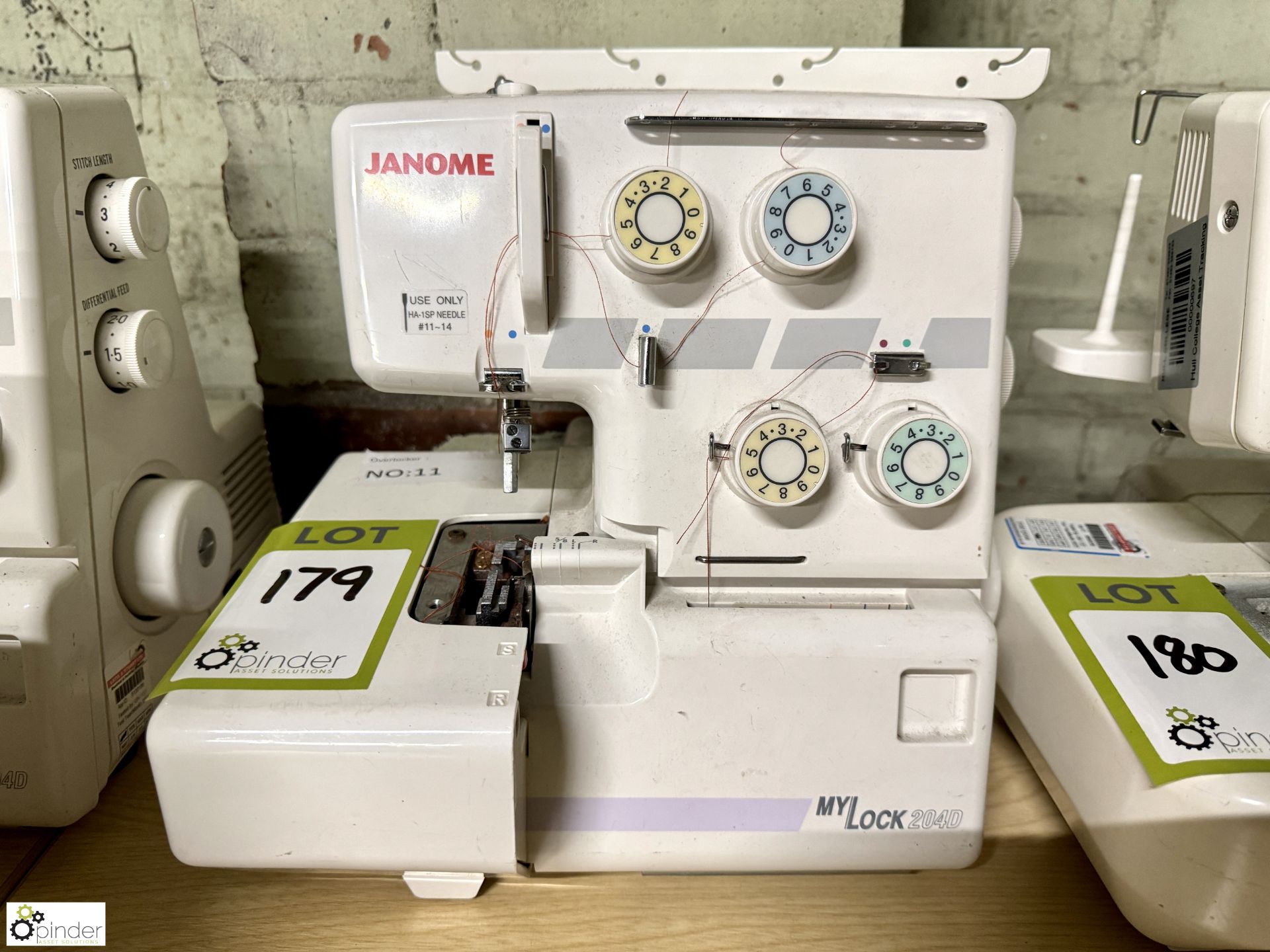 Janome MyLock 204D 4-thread Overlocker, 240volts (no power leads or foot controls)