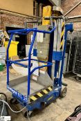 Upright UL25 single person Access Platform, 159kg capacity, 7.62m lift, with inbuilt 240volt