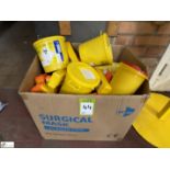 Quantity various Sharps Bins, to box