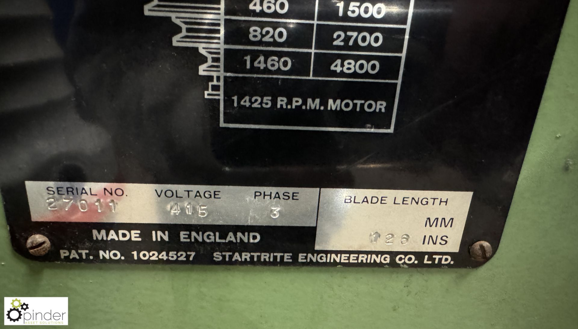 Startrite 24-S-5 vertical Bandsaw, 415volts, 600mm throat, serial number 27011, with MTE power - Bild 6 aus 8