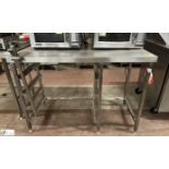 Stainless steel Preparation Table, 1300mm x 800mm x 920mm, with Bonzer can opener and integrated