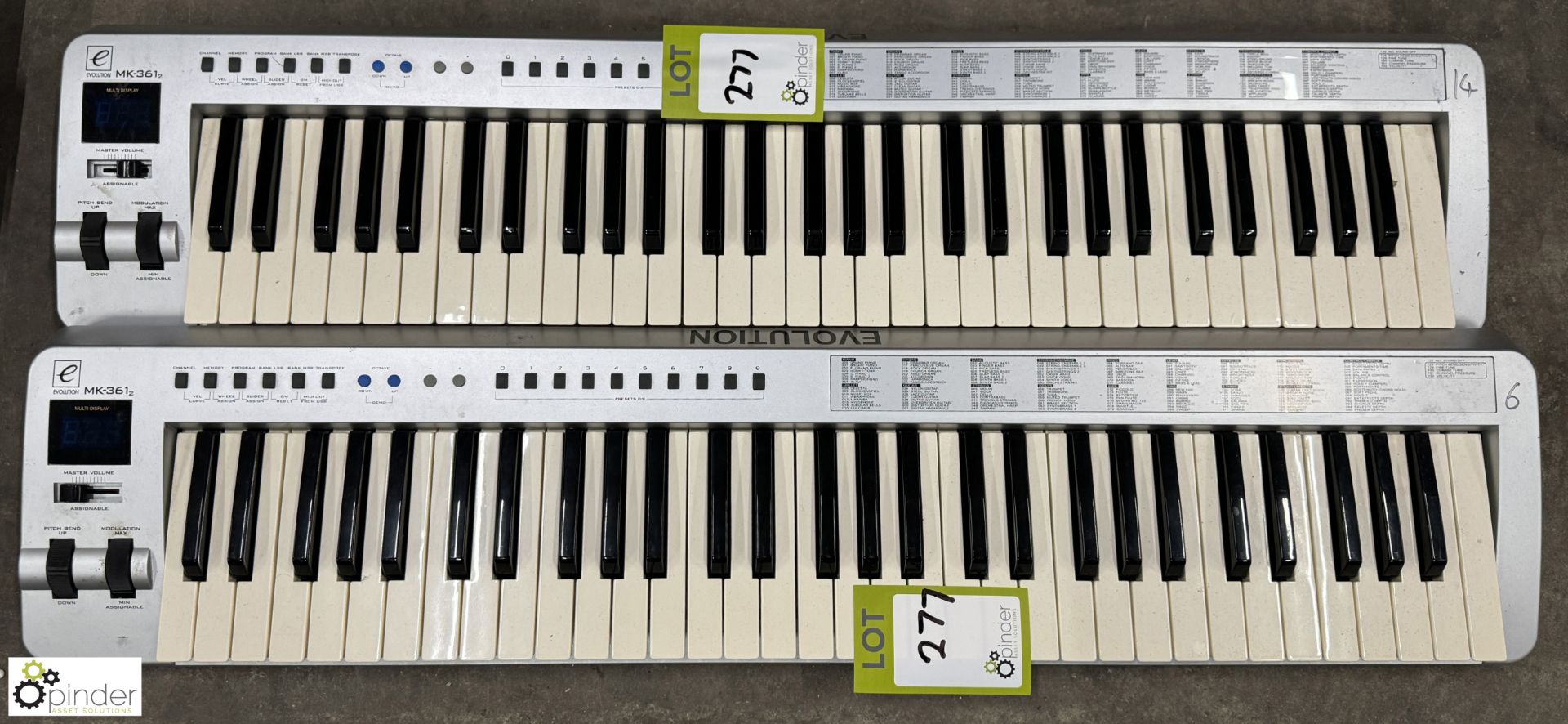 2 Evolution MK-361 Midi Keyboards