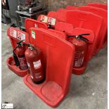 9 various Fire Extinguishers and 13 Fire Extinguisher Stations