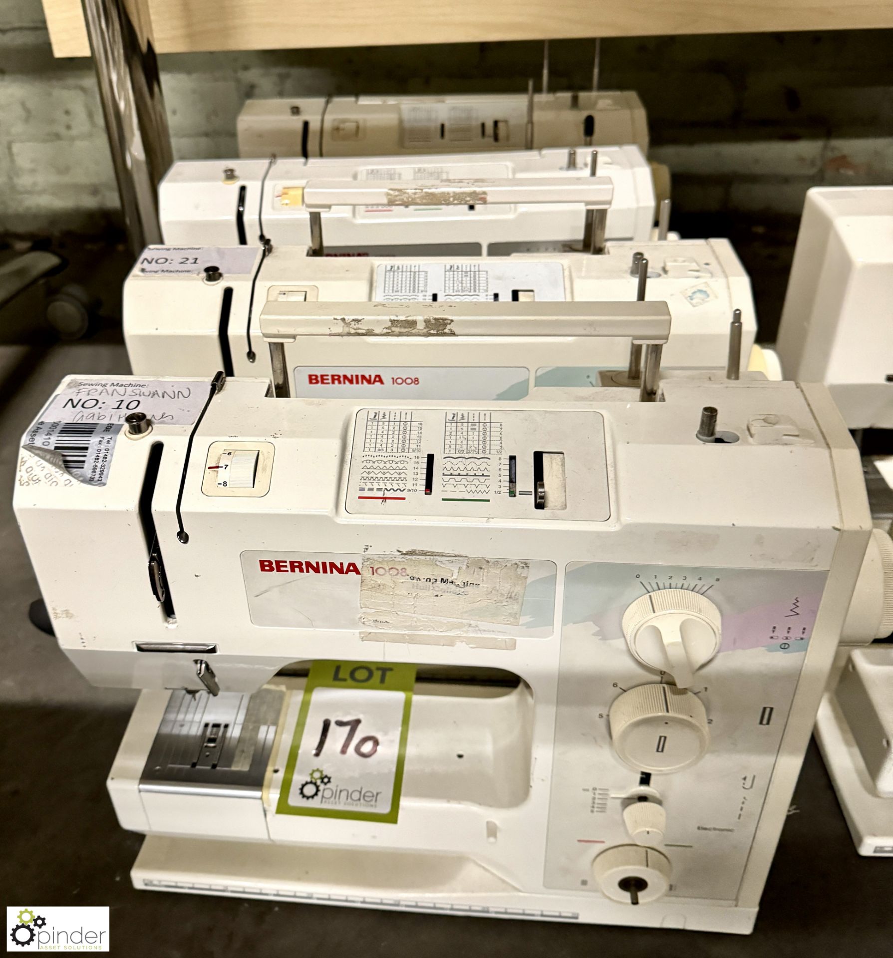 4 Bermina 1008 Domestic Lockstitch Sewing Machines, 240volts (no power leads or foot controls)