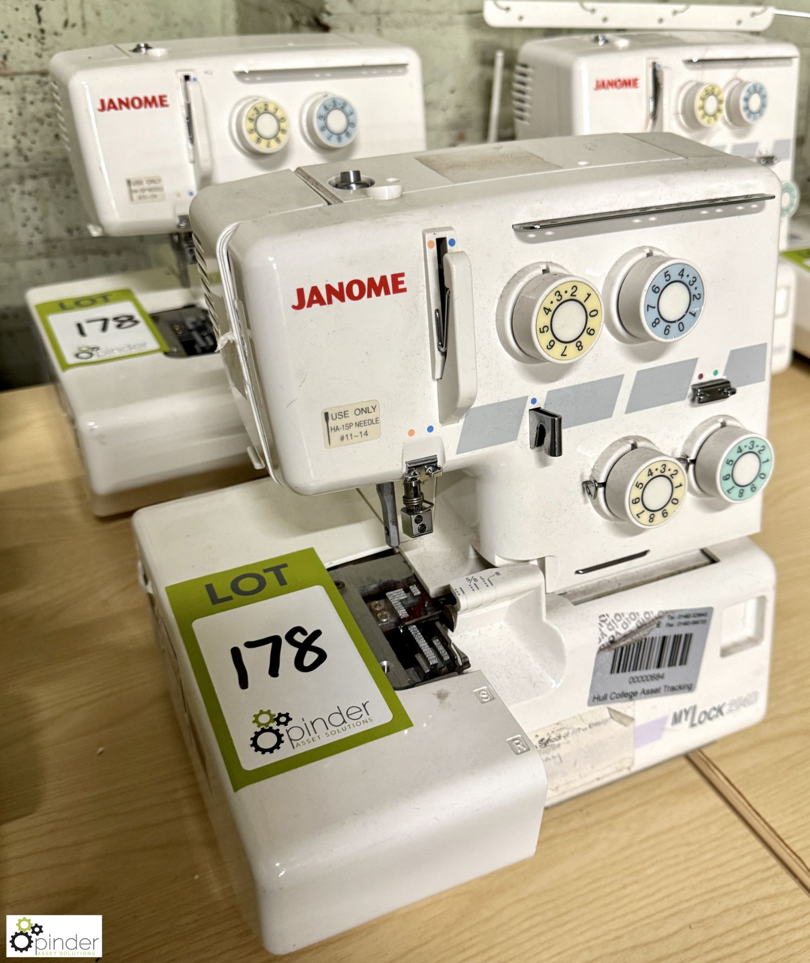 2 Janome MyLock 204D 4-thread Overlockers, 240volts (no power leads or foot controls)