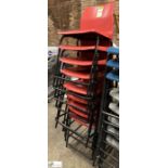 9 tubular framed plastic Stacking Chairs, red