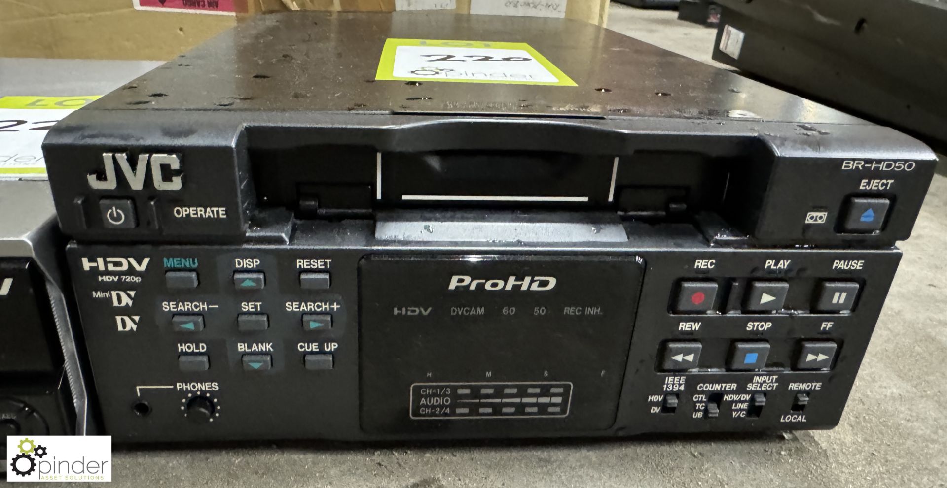 Sony HDV 1080i Digital HD Videocassette Recorder and JVC BR-HD50 DV Recorder - Image 3 of 4