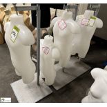 4 Childrens Dress Makers Mannequins with stands