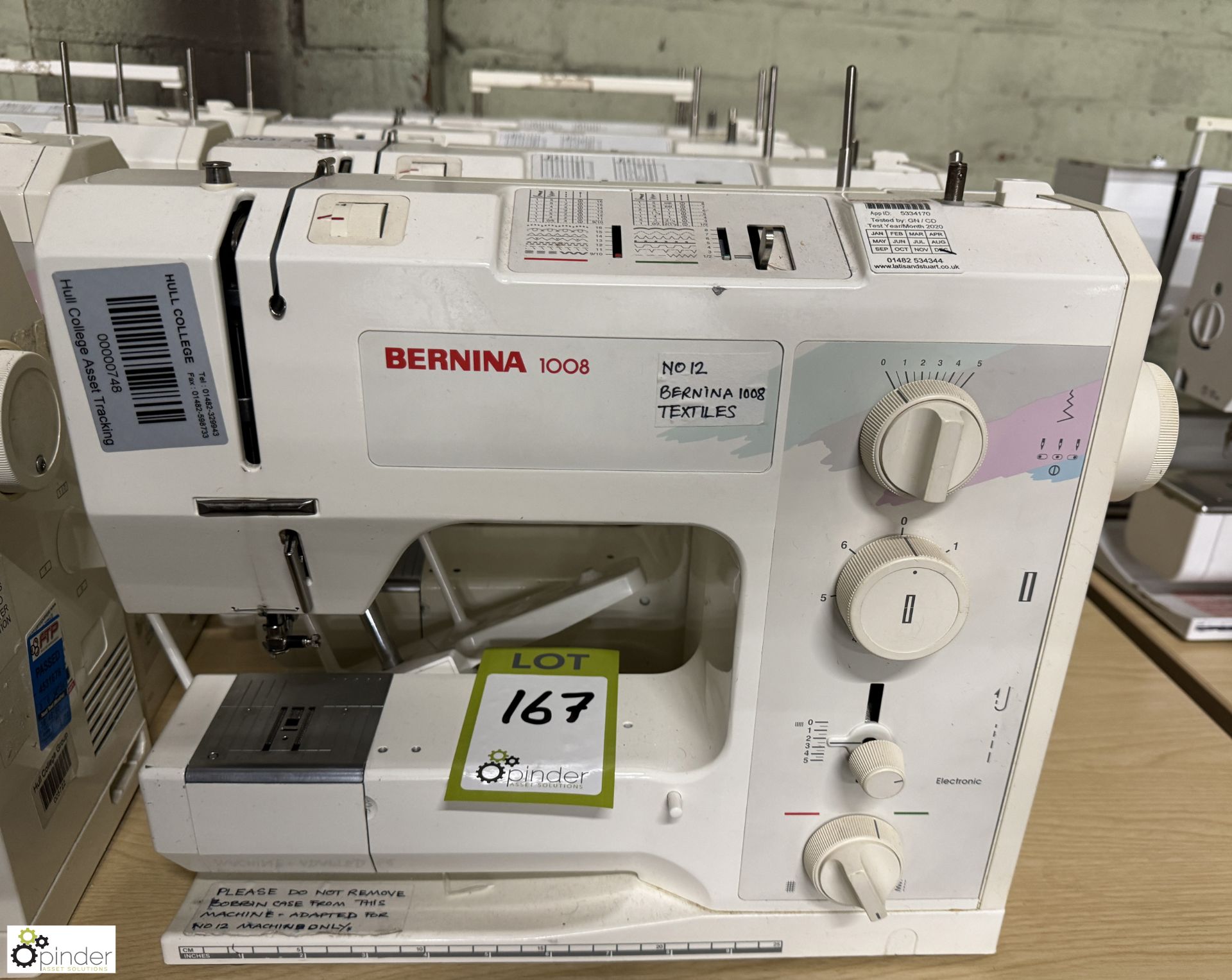 4 Bermina 1008 Domestic Lockstitch Sewing Machines, 240volts (no power leads or foot controls) - Image 2 of 5