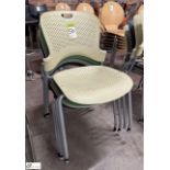 4 tubular framed plastic stackable Café Chairs