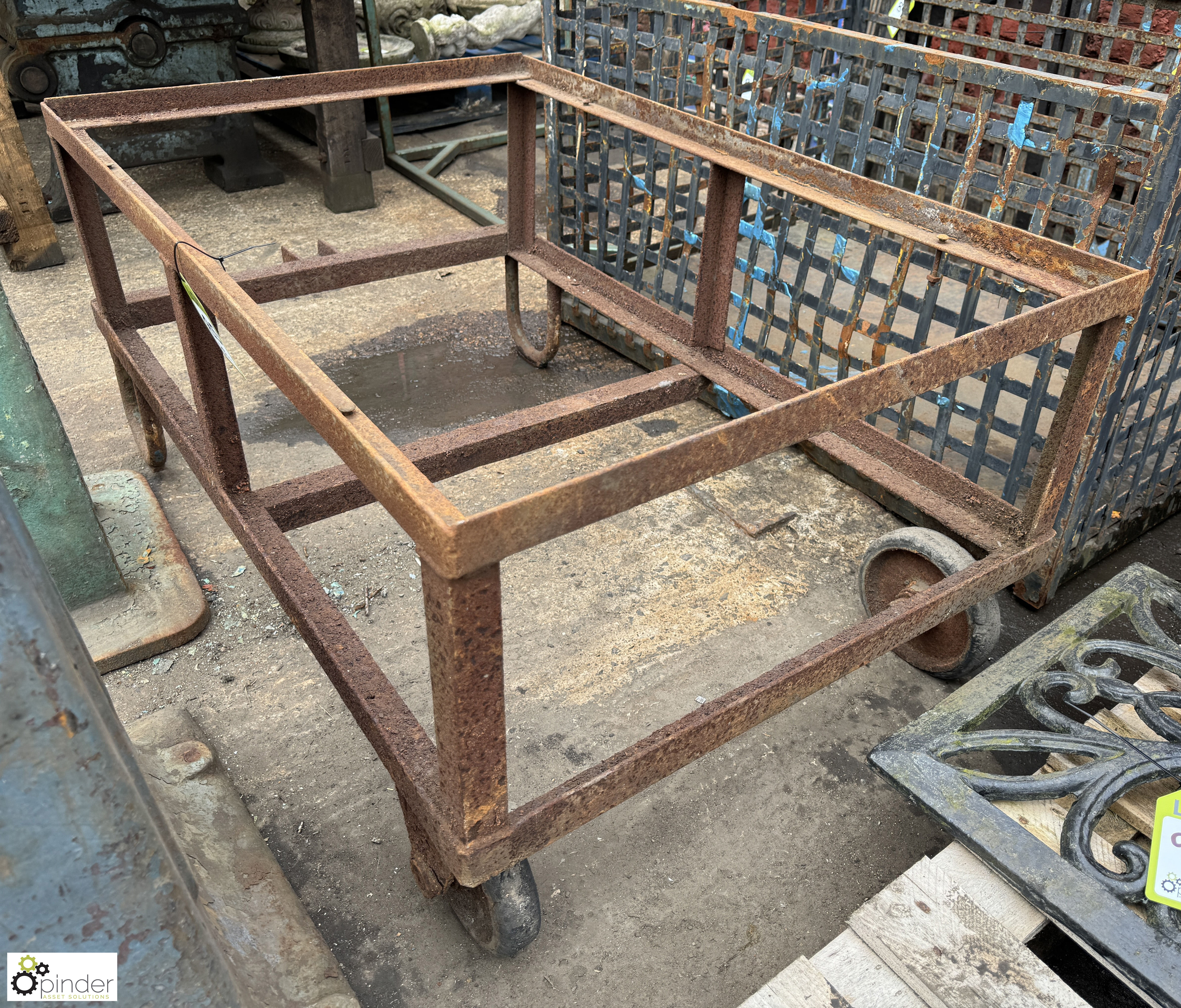 Vintage fabricated Trolley Frame, 1190mm x 770mm x 570mm