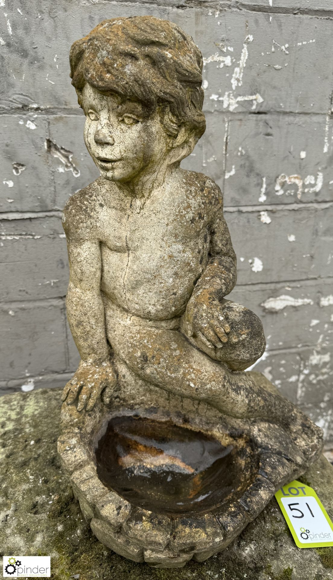 Reconstituted stone Figure Cherub, 600mm high