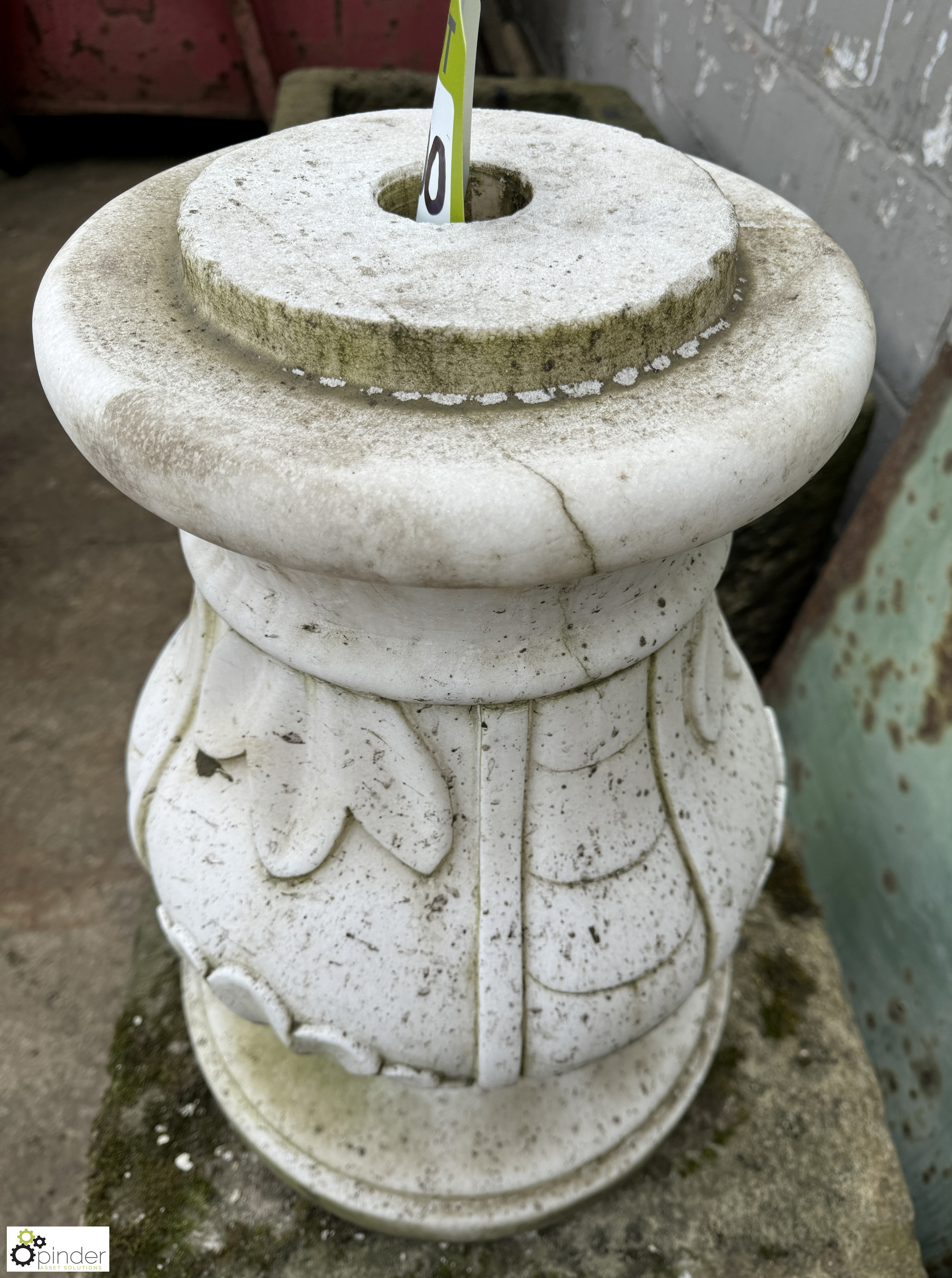 Ornate marble Column Base, 570mm tall, 300mm diameter at top - Image 4 of 6