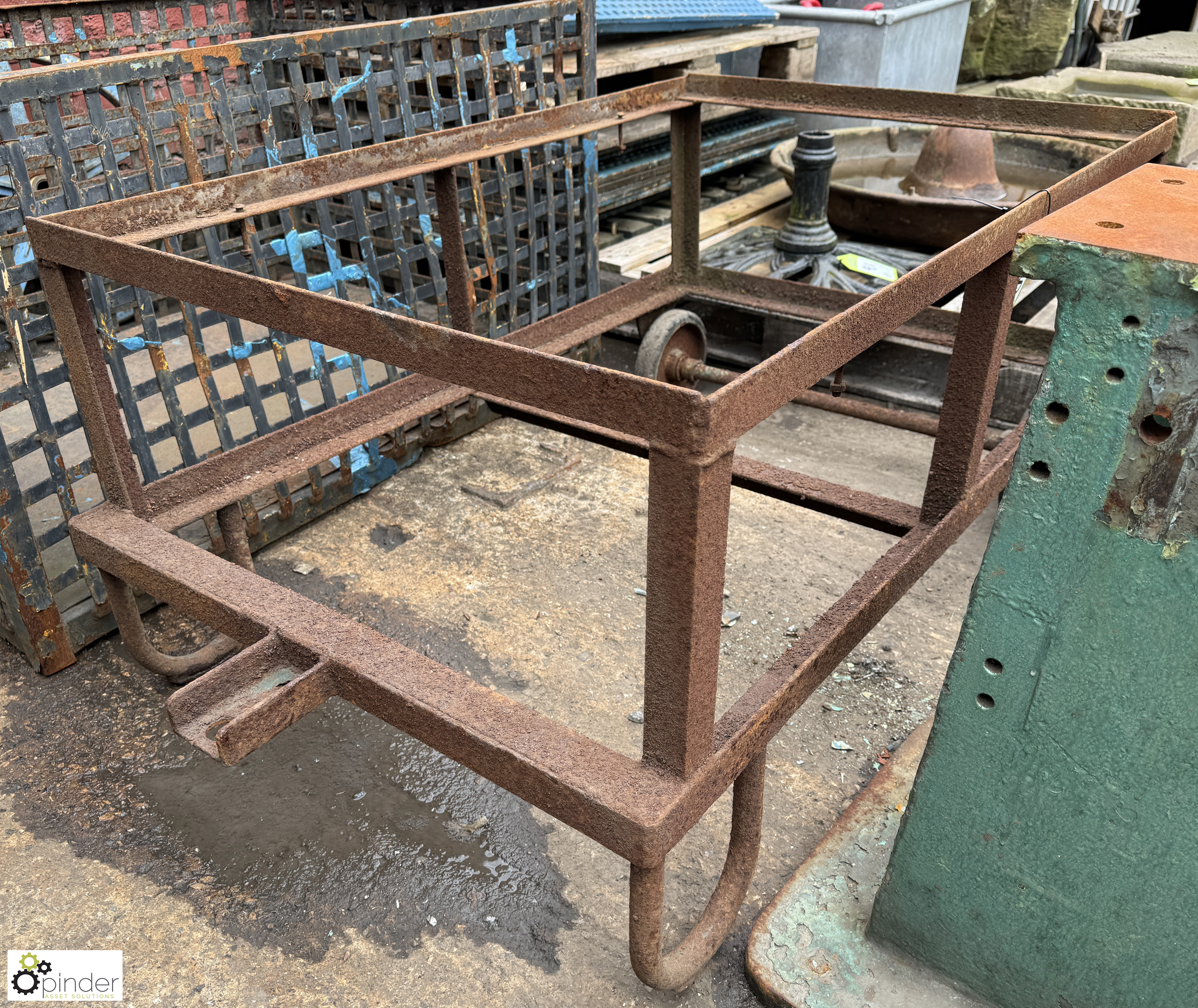 Vintage fabricated Trolley Frame, 1190mm x 770mm x 570mm - Image 3 of 6