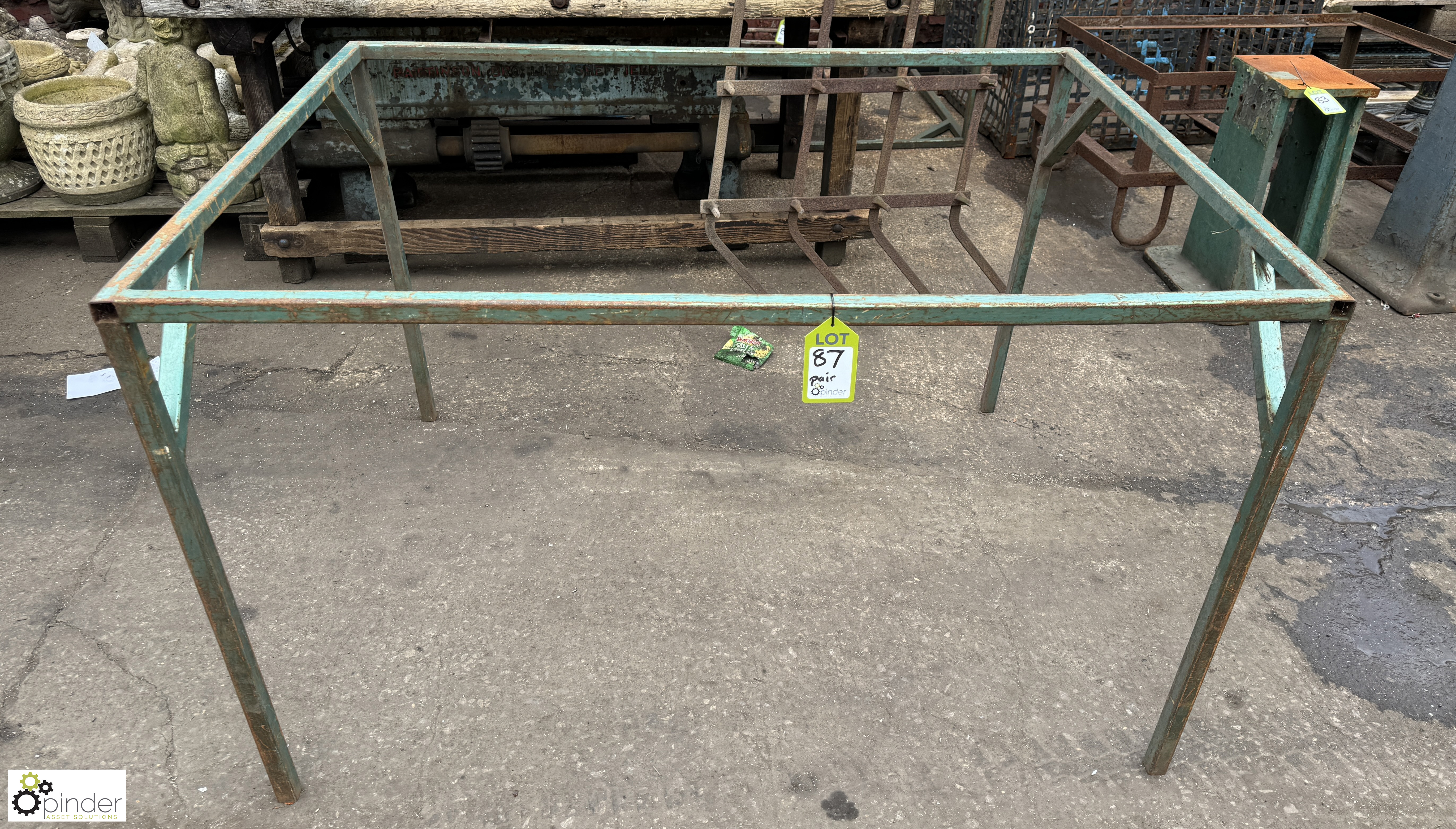 Pair fabricated Bench Frames, 1460mm x 1100mm x 890mm - Image 2 of 5