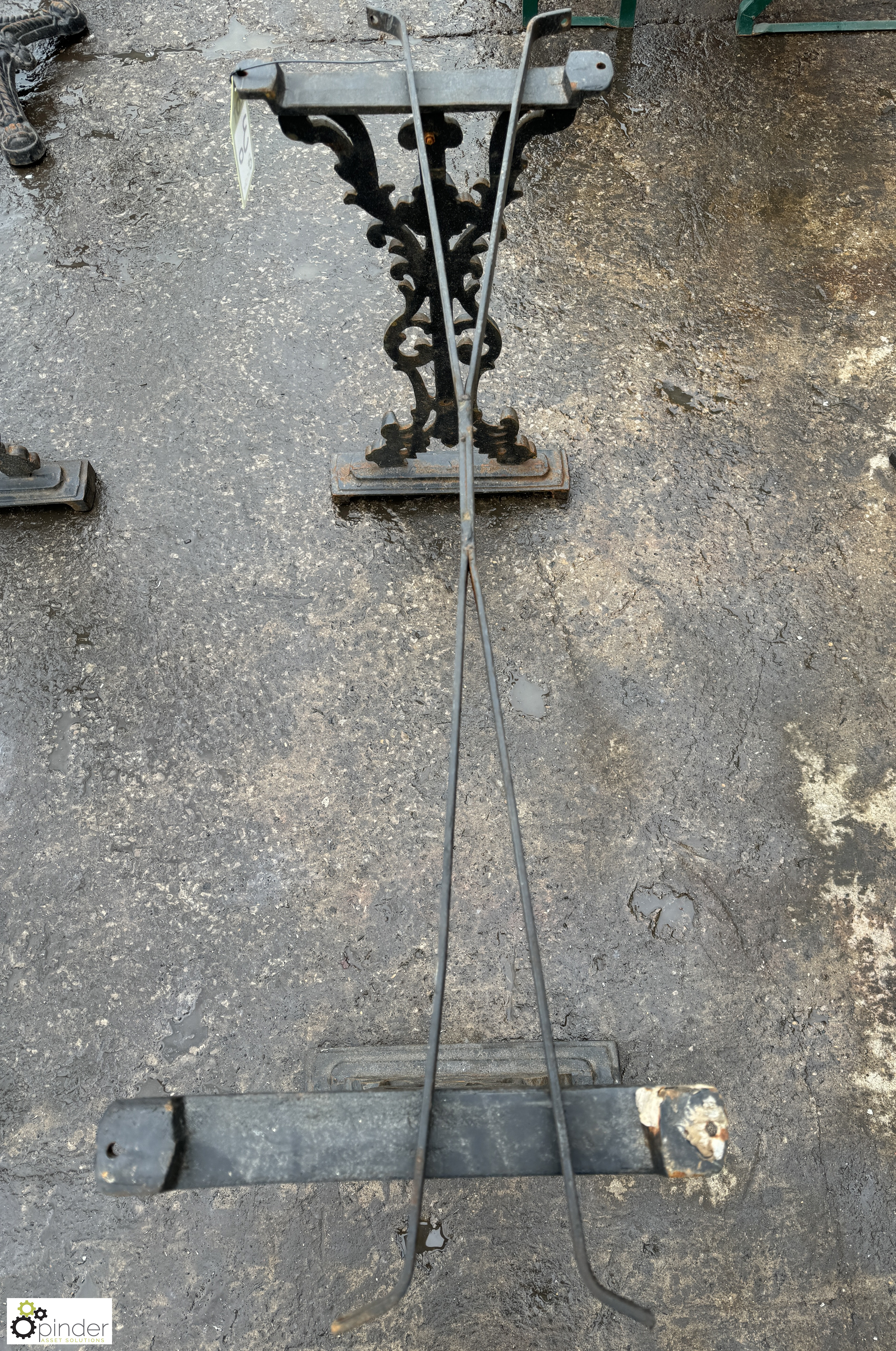 Victorian cast iron Bar Table Legs, with cross brace – leg base 380mm x 670mm - Image 4 of 5