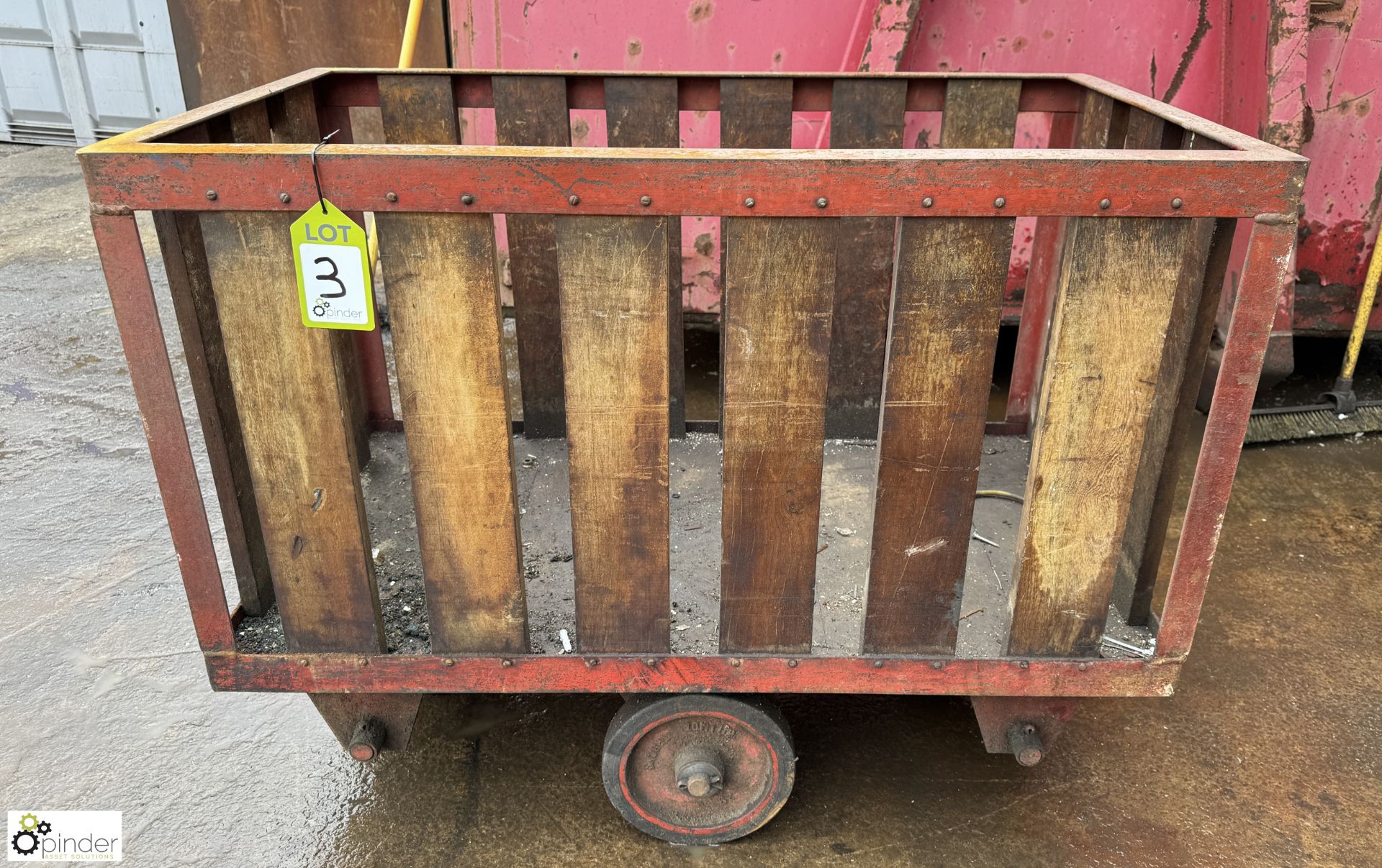 Vintage steel framed Mill Cart, 1070mm x 620mm x 850mm