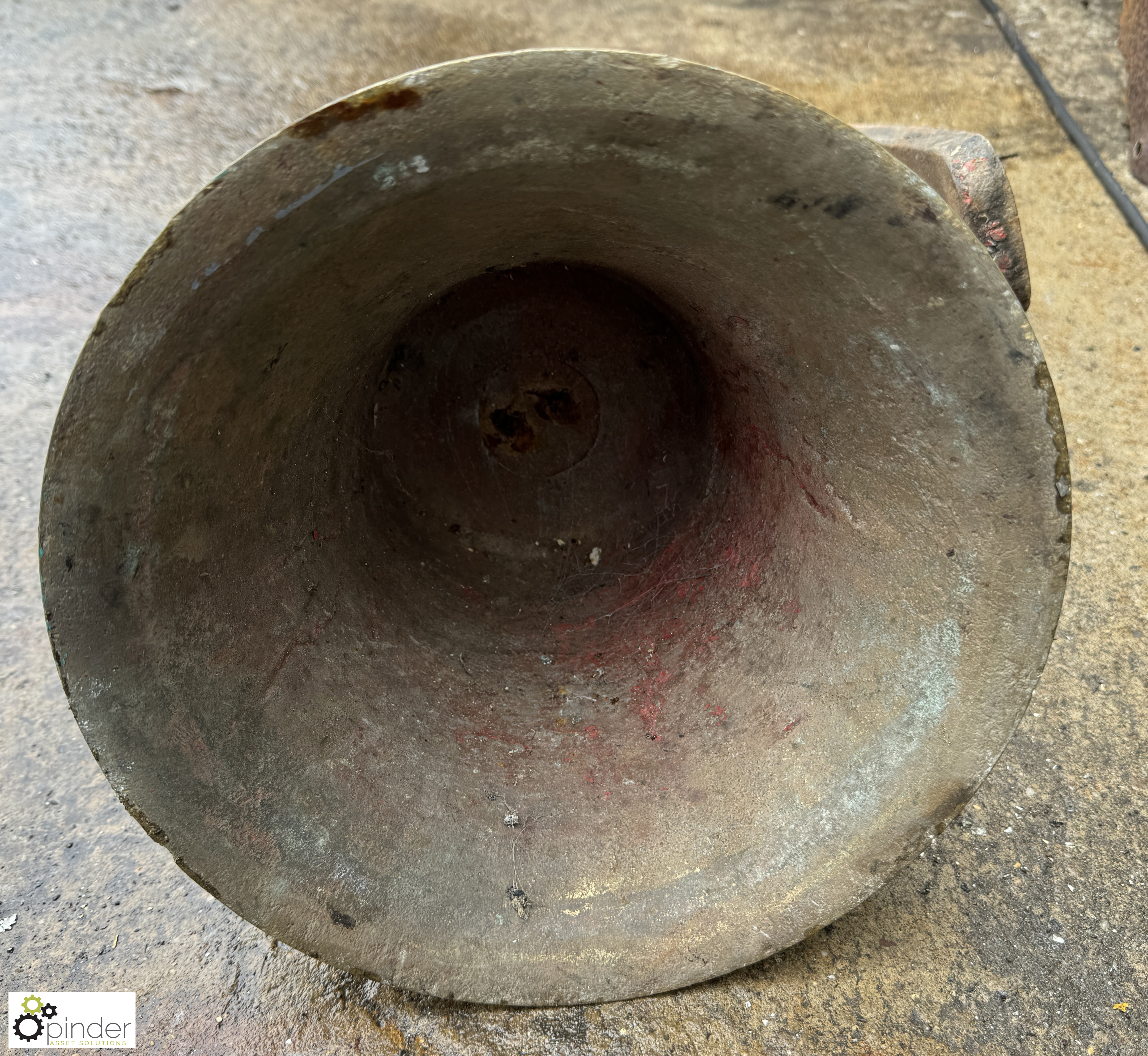 Antique Bronze Bell with ringer and wall bracket, bell 260mm diameter x 200mm high - Image 5 of 8