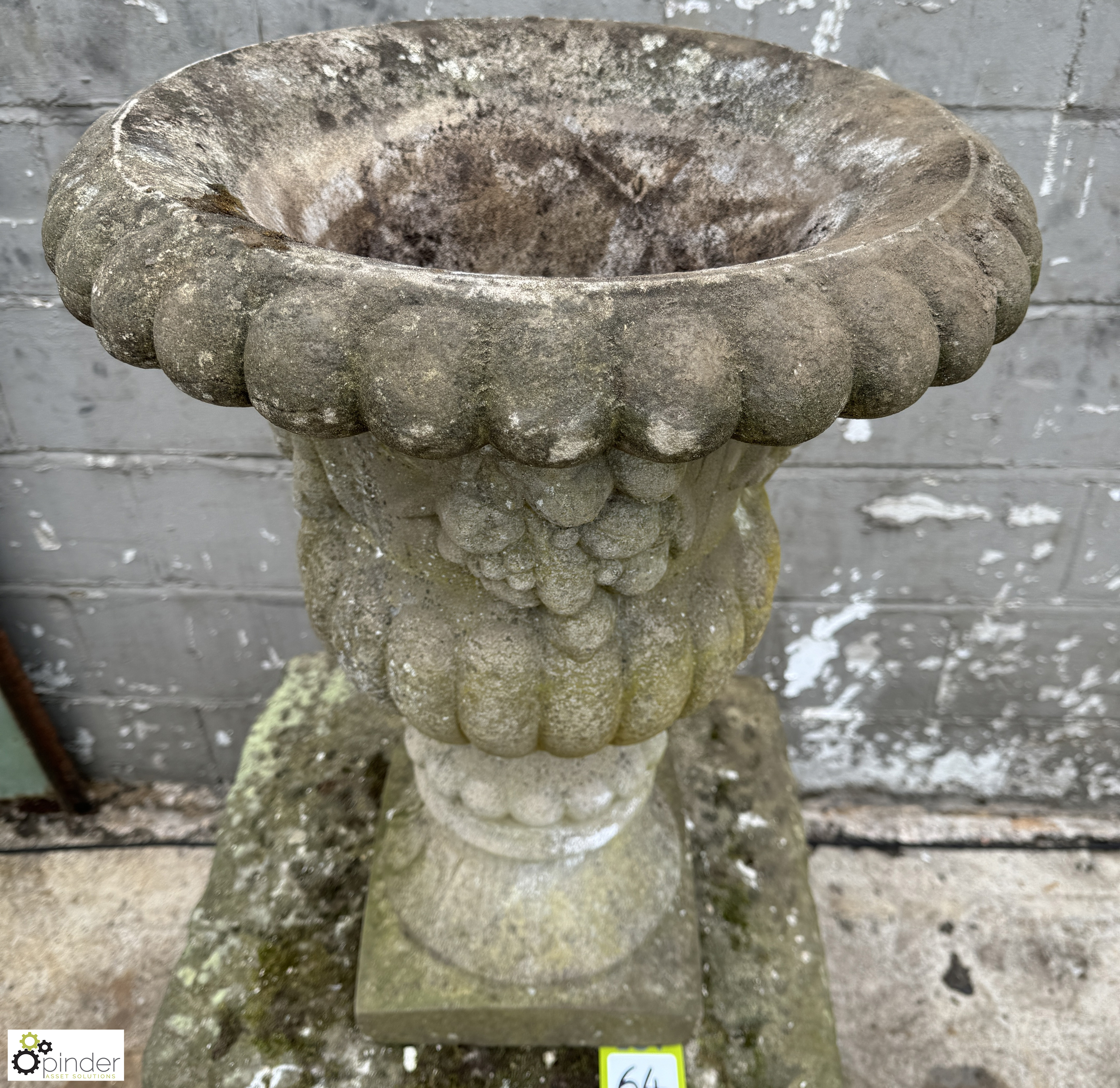 Reconstituted stone Garden Urn/Planter, with fruit design, 520mm diameter x 700mm - Image 2 of 7