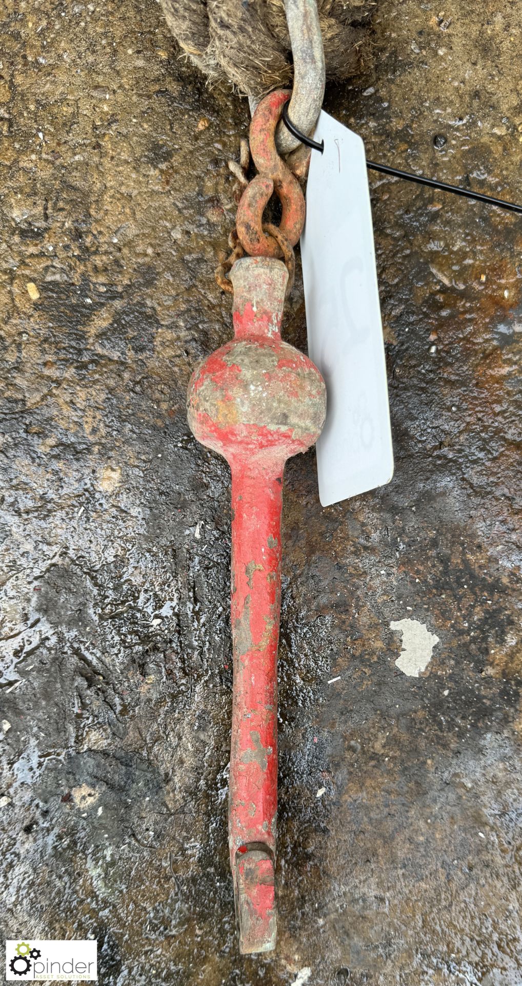 Antique Bronze Bell with ringer and wall bracket, bell 260mm diameter x 200mm high - Image 6 of 8