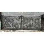 Pair antique wrought iron Gates, 1460mm x 1000mm per gate