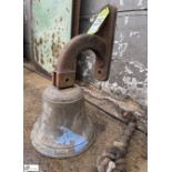 Antique Bronze Bell with ringer and wall bracket, bell 260mm diameter x 200mm high