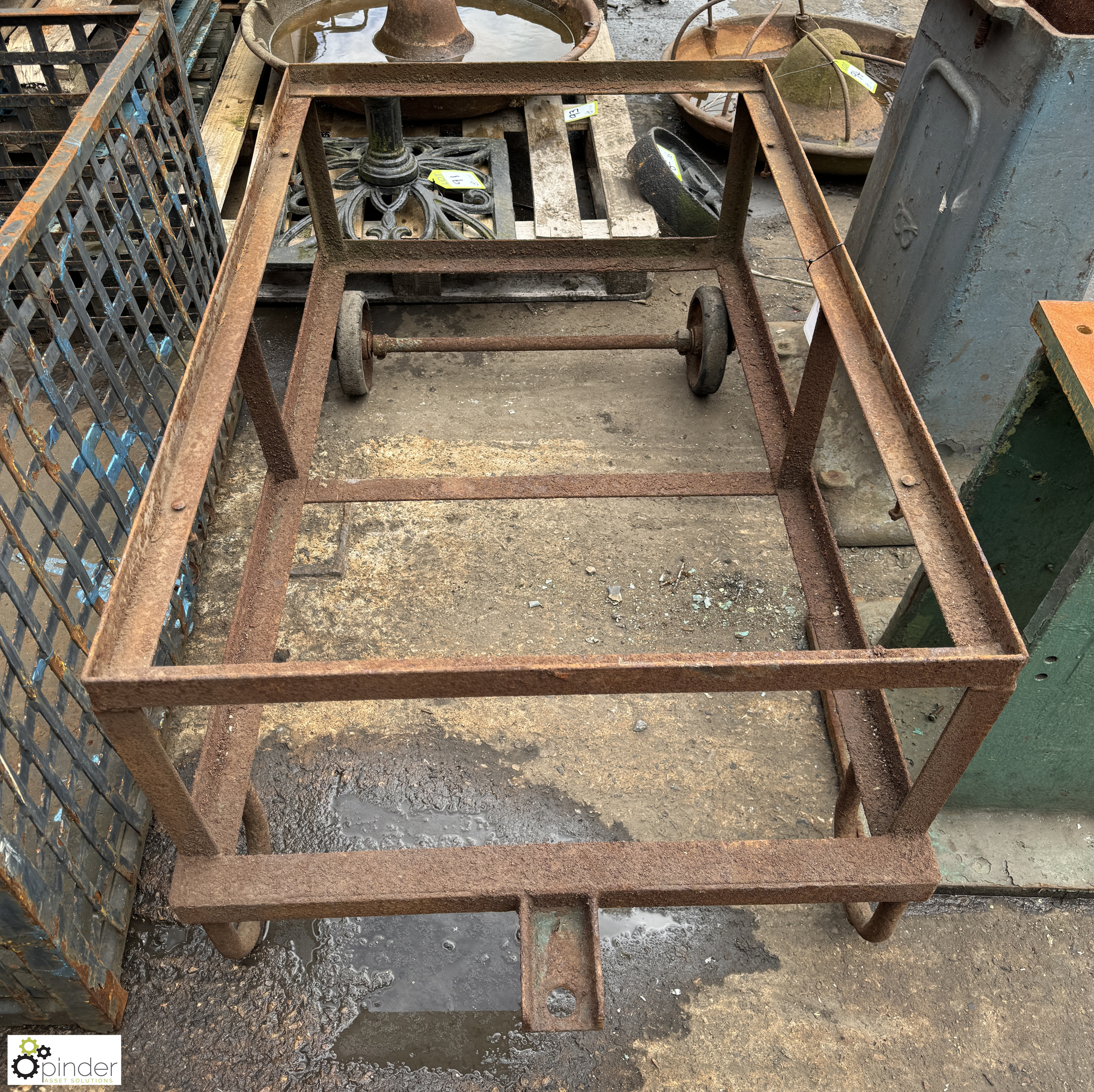 Vintage fabricated Trolley Frame, 1190mm x 770mm x 570mm - Image 4 of 6