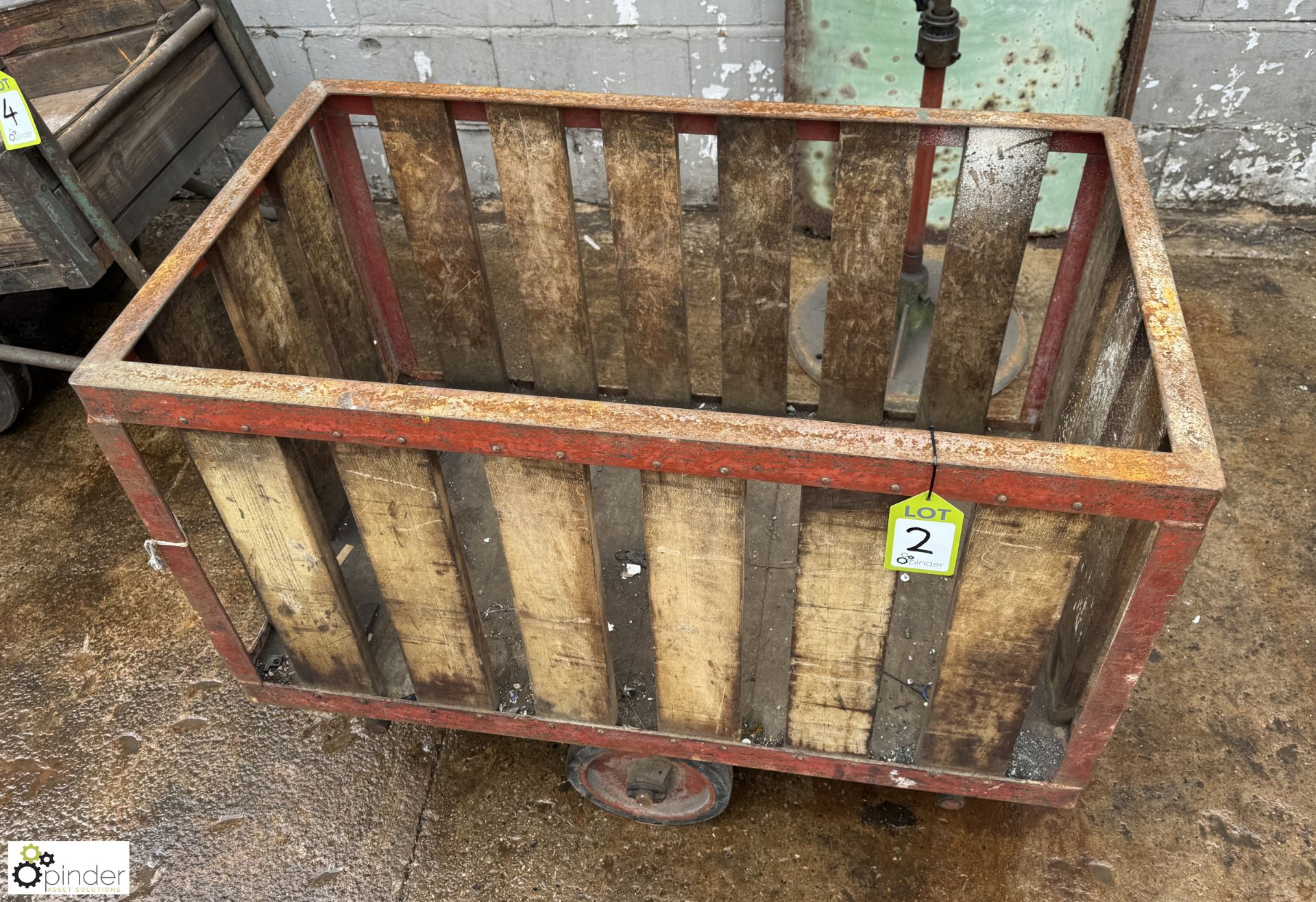 Vintage steel framed Mill Cart, 1070mm x 620mm x 850mm - Image 2 of 4