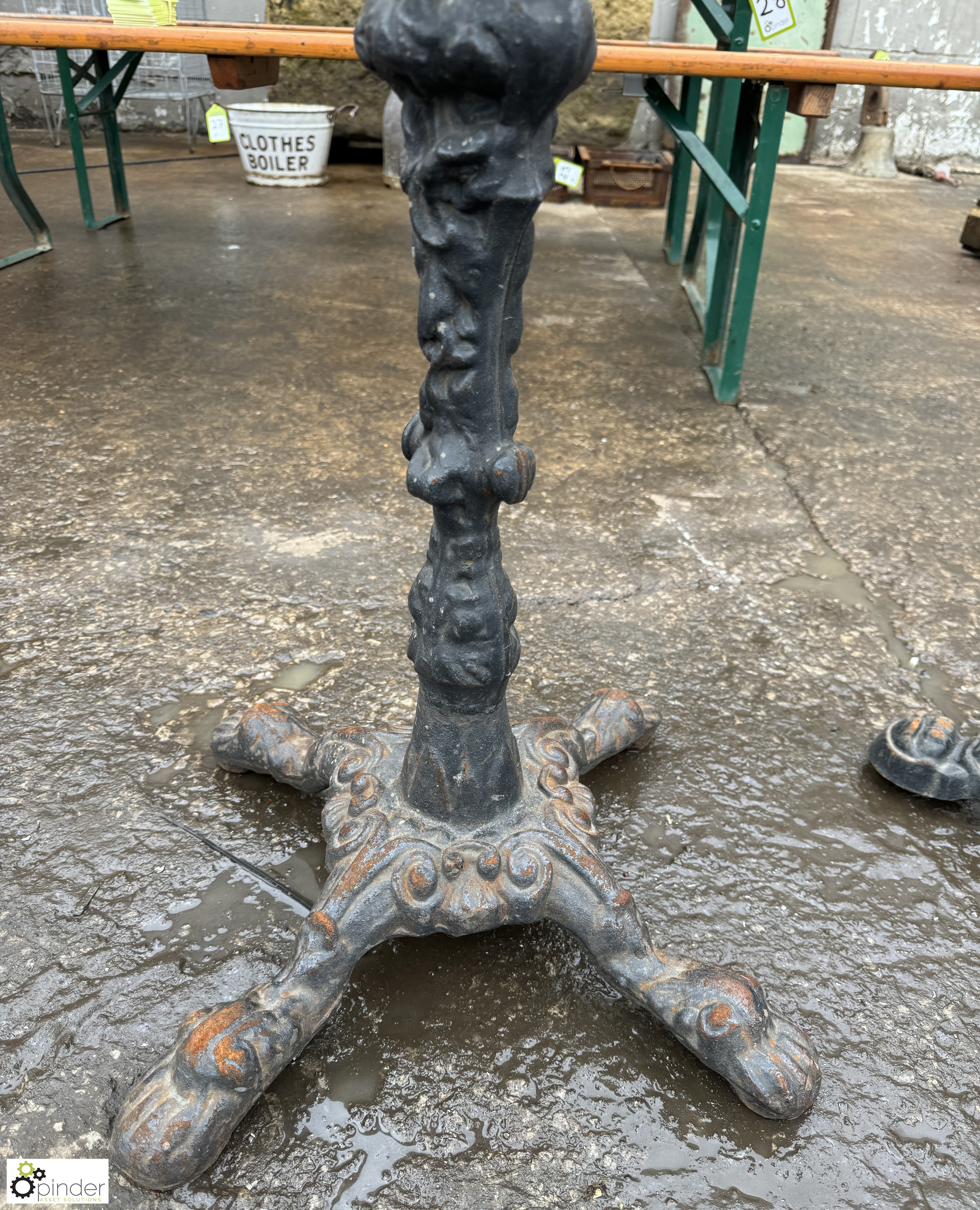 Victorian cast iron Britannia Bar Table Base, 685mm high - Image 2 of 3