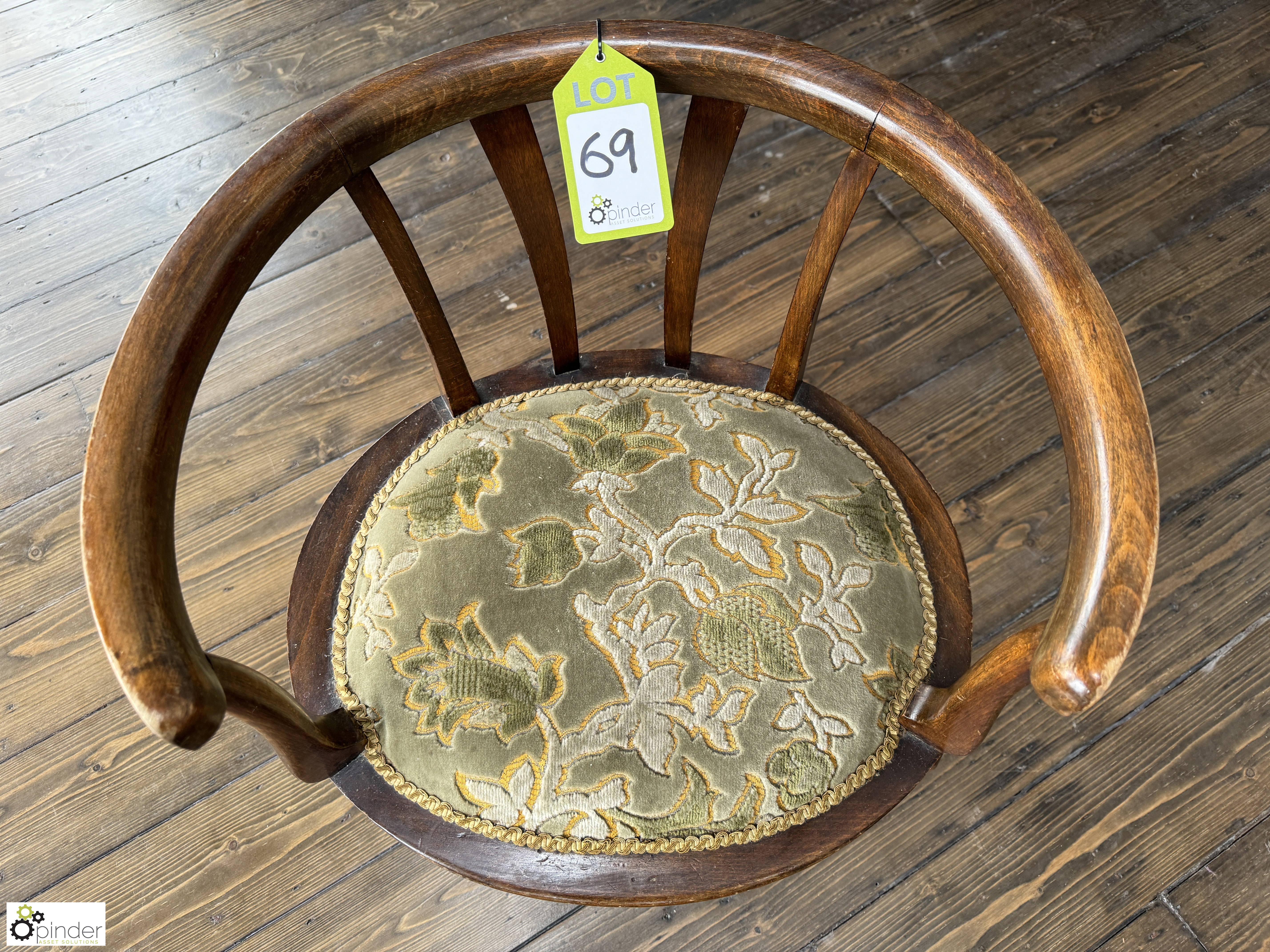 Antique upholstered Side Chair - Image 4 of 5
